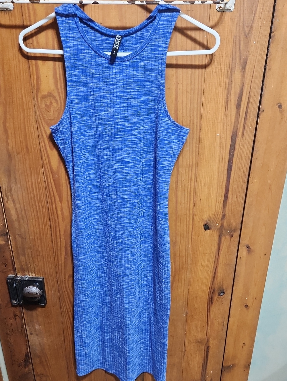 Cotton On Blue Sleeveless Ribbed Midi Dress